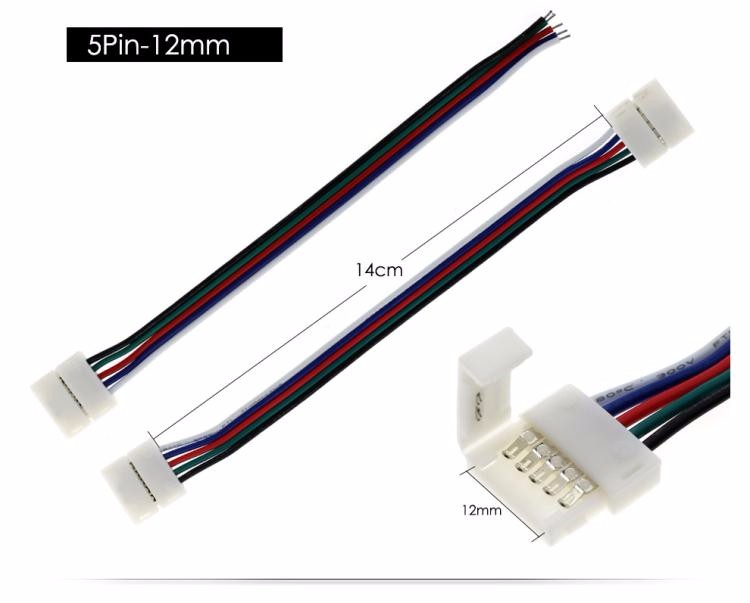 led rgbw strips connector 5 pin 5050 LED Extension Cable Wire 